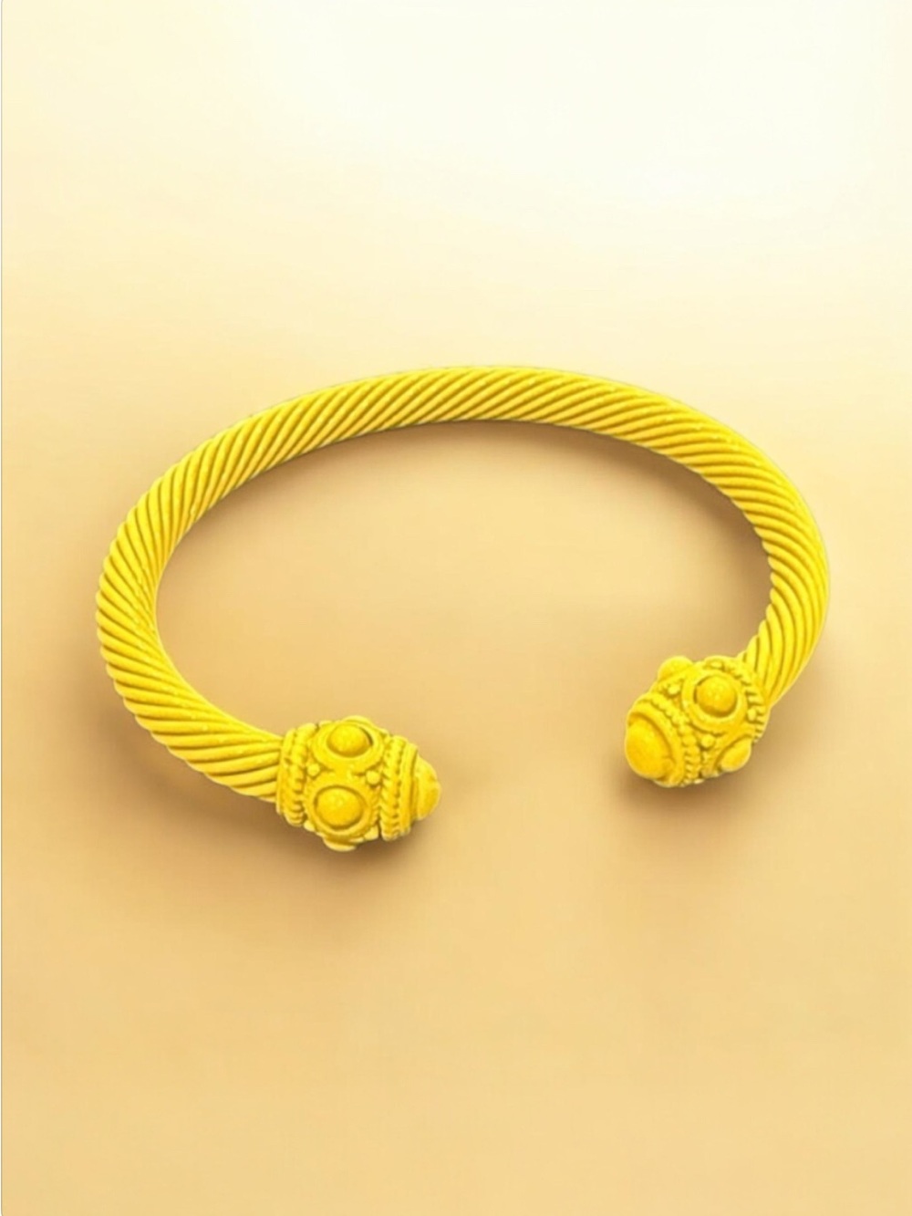 Classic Cable Cuff Bracelet Bright Yellow